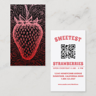 Cartão De Visita strawberry swirl with qr code