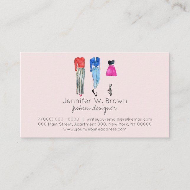 Cartão De Visita Street Fashion Consultant Clothing Popup na moda (Verso)