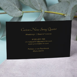 Cartão De Visita String Quartet Professional Musical Black Dourado