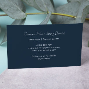 Cartão De Visita String Quartet Professional Musical Marinho Azul