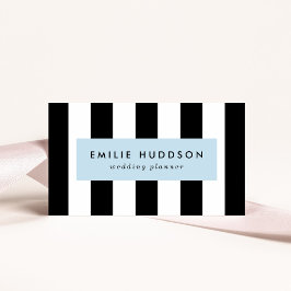 Cartão De Visita Stripes Negras e Brancas, Padrões Strike, Linhas