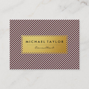 Cartão De Visita Stripes Vermelho e Branco Escuro