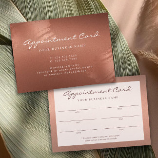 Cartão De Visita Stylish Bronze Business Modern Appointment Card