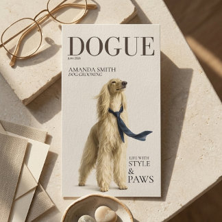 Cartão De Visita Stylish Golden Afghan Hound Dogue Business Card