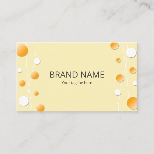 Cartão De Visita Stylish Simple Orange Yellow Dot Pattern Frame (Frente)