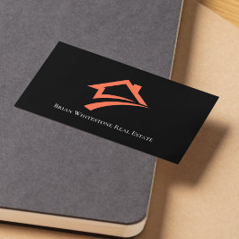 Cartão De Visita Stylish Unique Black Real Estate Agent
