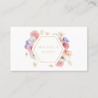 Cartão De Visita Stylist do Designer Elegante Pastel Floral Womens