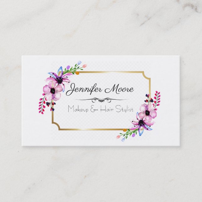 Cartão De Visita Stylist para maquiagem e cabelo (Frente)