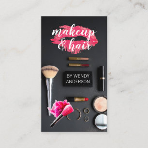 Cartão De Visita Stylist para maquiagem e cabelo   Salon Brushes