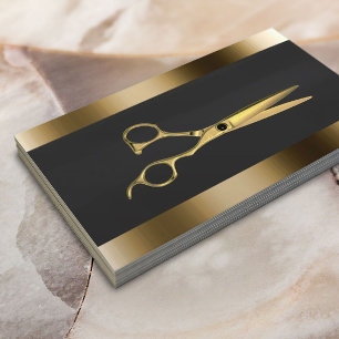Cartão De Visita Stylist para o cabelo Dourado profissional