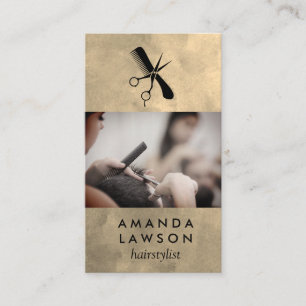 Cartão De Visita Stylist para o cabelo Logotipo da Tesoura Comb