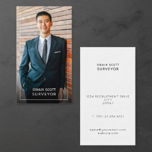 Cartão De Visita Sua foto, o mínimo moderno barramento de cor de qu