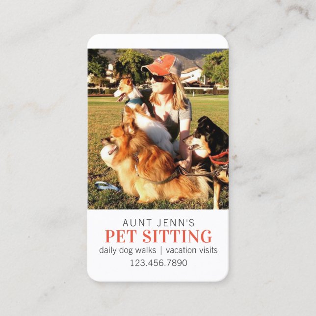 Cartão De Visita Sua fotografia branca simples do vertical | da (Frente)