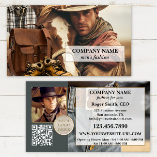 Cartão De Visita Sua Moda Masculina Varejo de Design