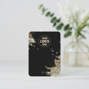 Cartão De Visita Sua placa de abertura metálica grande preta