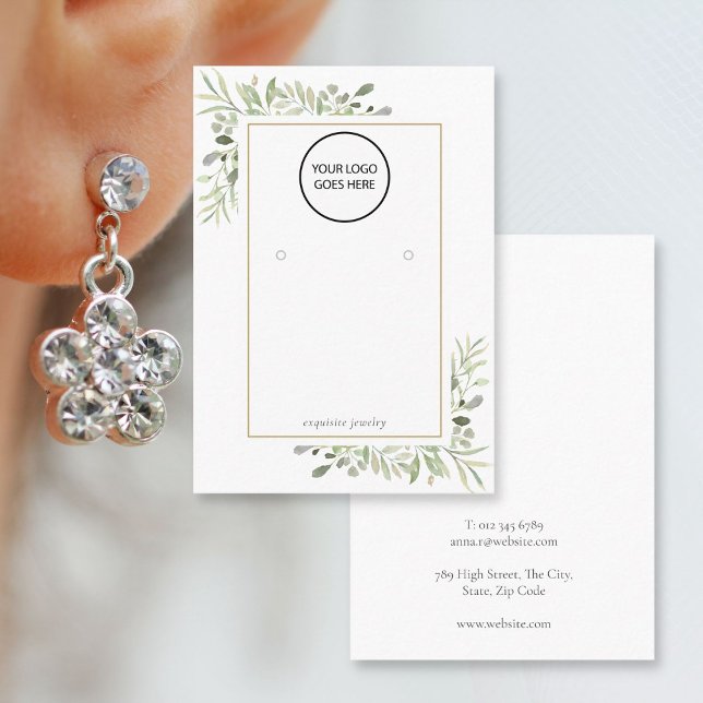 Cartão De Visita Sua placa de exibição de cor aquosa verde (Criador carregado)