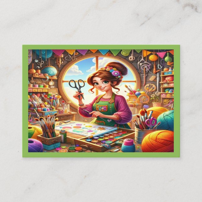 Cartão De Visita Sua série de Artesanatos encantadora (Frente)