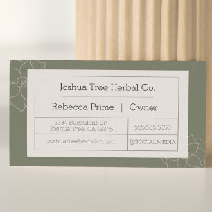 Cartão de visita Suculente   Estilo Apothário