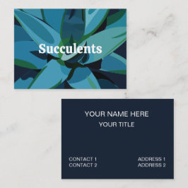 Cartão De Visita Sucultivos De Cactus Agave Azul