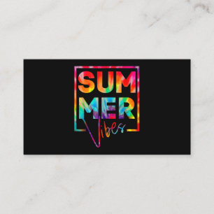 Cartão De Visita Summer Vibes Tie Dye Hello Férias de Verão