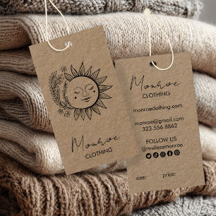 Cartão De Visita Sun Flower Boho Line Art KRAFT Social HANG TAREFAS