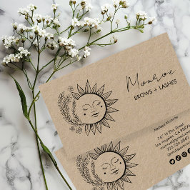 Cartão De Visita Sun FlowersÍcone Social Elegante de Arte em Linha 