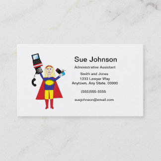 Cartão De Visita Super Hero Profissional Administrativo (Blonde) Bu