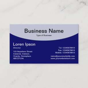 Cartão De Visita Superior Curvo v2 - Marinho Profundo