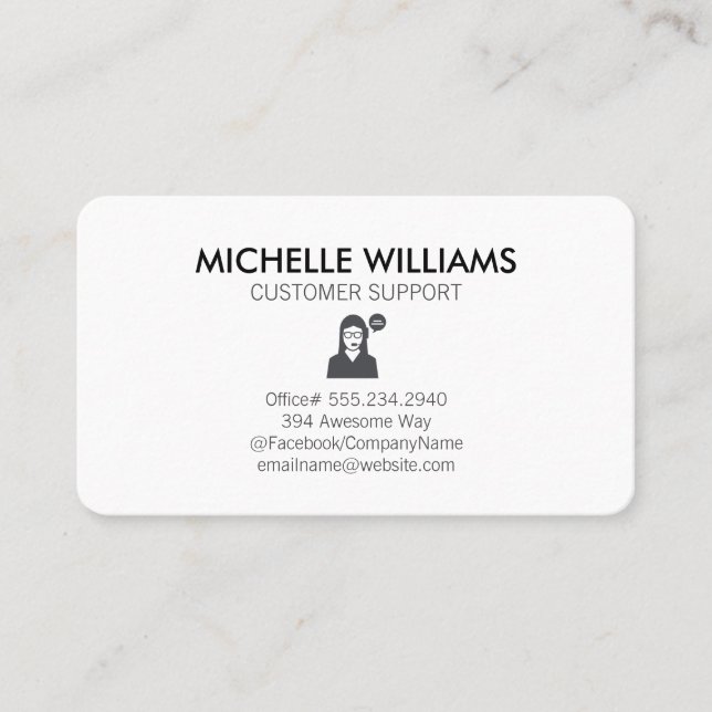 Cartão De Visita Suporte ao cliente (Frente)