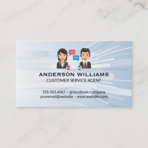 Cartão De Visita Suporte ao cliente do call center   Pessoas Chatti