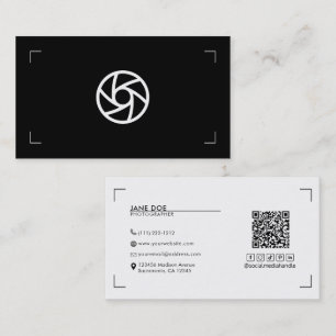 Cartão De Visita Suportes de fotografia para seu logotipo Preto Bra