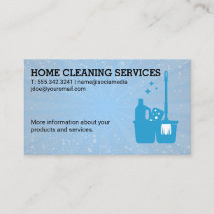 Cartão De Visita Suprimentos de Limpeza   Serviços de Limpeza Resid