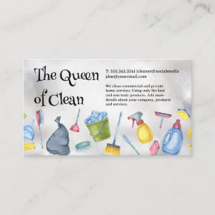 Cartão De Visita Suprimentos e ferramentas de limpeza Fundo do Bo