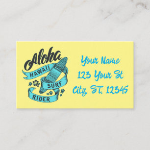 Cartão De Visita Surf Aloha Hawaii Rider Thunder_Cove