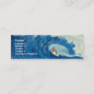 Cartão de visita surfando da onda de oceano do