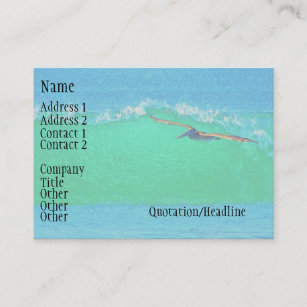 Cartão de visita surfando do pelicano