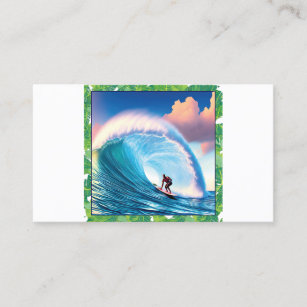Cartão De Visita Surfar em ondas tropicais