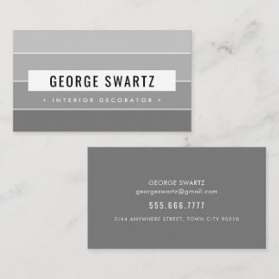 Cartão De Visita SWATCH MODERNO PINTURA simples cinza a negrito cin