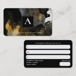 Cartão De Visita Sweep Primordial | Design Abstrato Dourado Preto