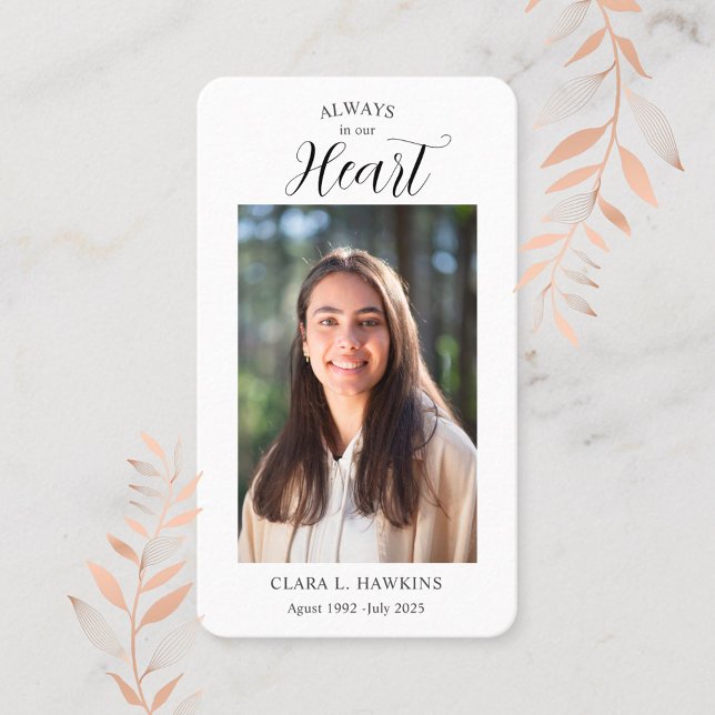 Cartão De Visita Sweet Funeral Photo Sympathy  (Criador carregado)