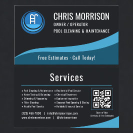 Cartão De Visita Swimming Pool Maintenance QR Code