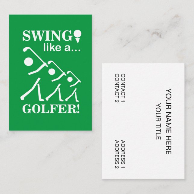 Cartão De Visita Swing Como Um Instrutor De Golfe Golf Pro (Frente/Verso)