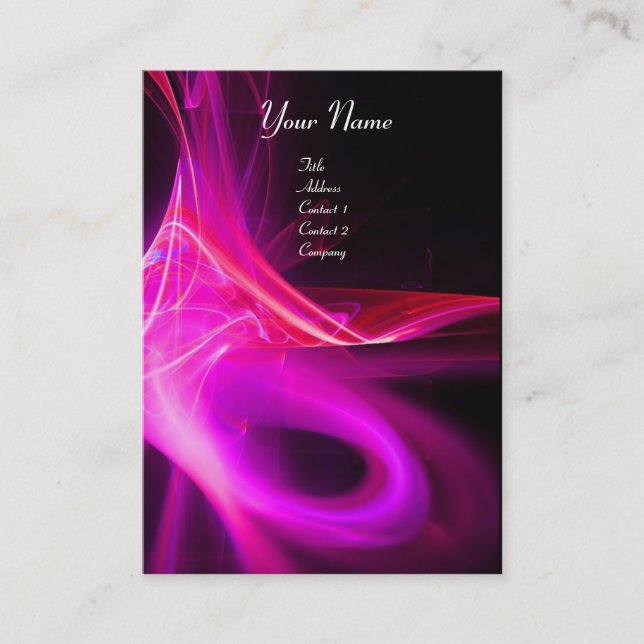 Cartão De Visita SWIRL 2 MONOGRAM Violência vermelha rosa-rosa vibr (Frente)