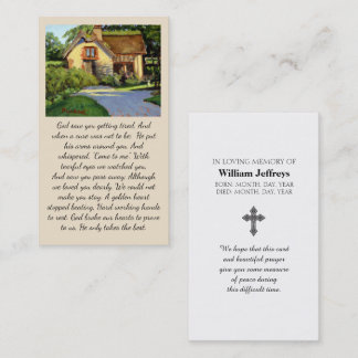 Cartão De Visita Sympathy Memorial Funeral God Saw You Prayer Card