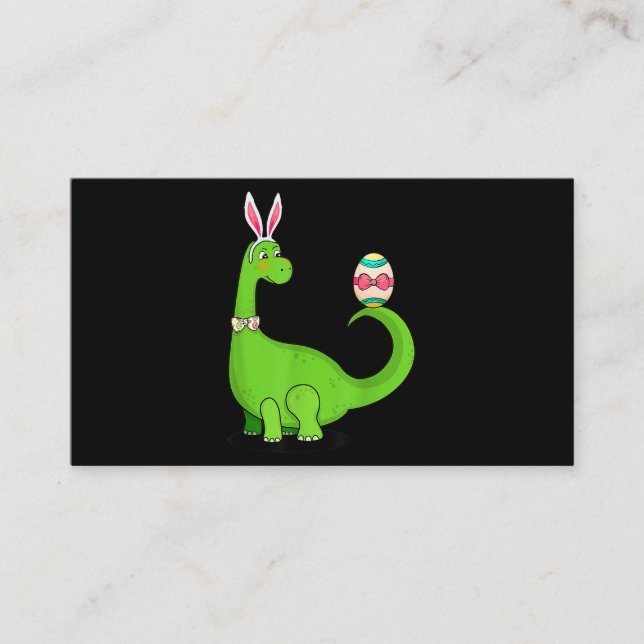 Cartão De Visita T Rex Easter Bunny Engraçado Dinossauro De Ovos Cr (Frente)