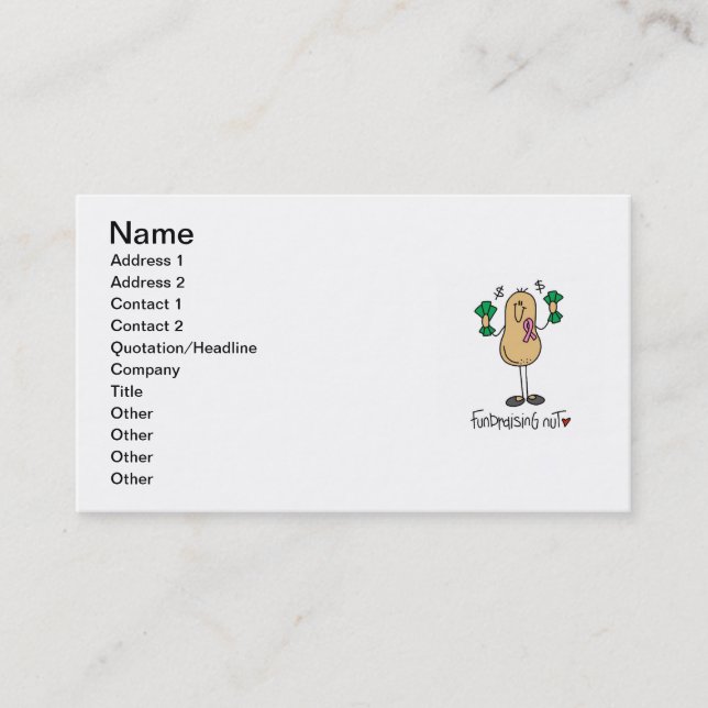 Cartão De Visita T-shirt e presentes Fundraising da porca (Frente)