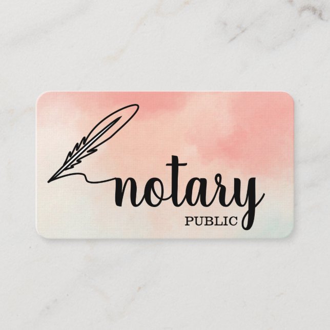 Cartão De Visita Tabelião Público Script Elegante Simples (Frente)