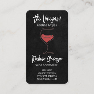 Cartão De Visita Taca de Vinho Artística   Restaurante