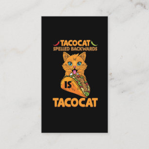Cartão De Visita Taco Cat Ortografado Para Trás Tacocat Comida Mex