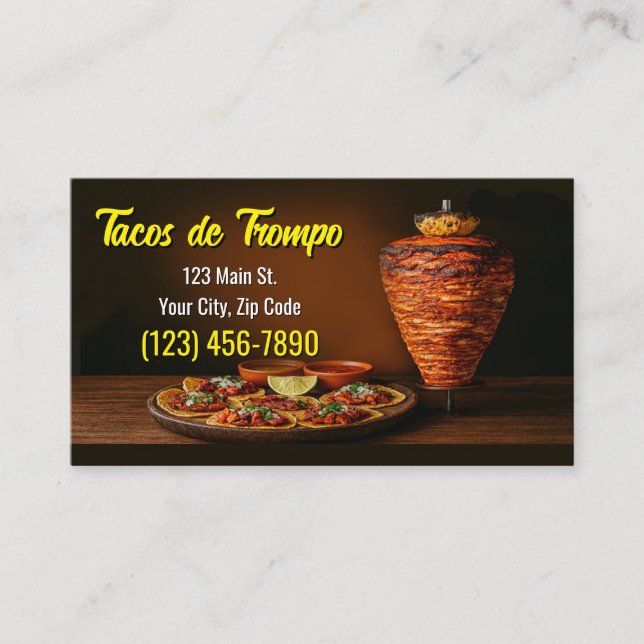 Cartão De Visita Taco Service Business Cards (Frente)